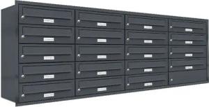 AL Briefkastensysteme Wandbriefkasten 19 Fach Premium Unterputz Briefkasten RAL 7016 Anthrazit wetterfest