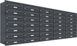 AL Briefkastensysteme Wandbriefkasten 35 Fach Premium Unterputz Briefkasten RAL 7016 Anthrazit wetterfest