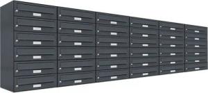 AL Briefkastensysteme Wandbriefkasten 36 Fach Premium Briefkasten A4 in RAL Farbe 7016 Anthrazit Grau