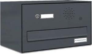 AL Briefkastensysteme Durchwurfbriefkasten 1 Fach Premium Briefkasten A4 in RAL 7016 Anthrazit Grau wetterfest