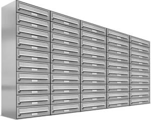 AL Briefkastensysteme Wandbriefkasten 50 Fach Premium Edelstahl Briefkasten Post A4 modern robustwetterfest