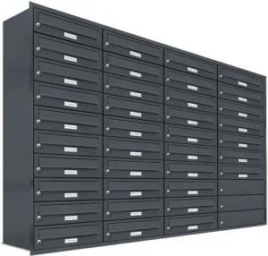 AL Briefkastensysteme Wandbriefkasten 37 Fach Premium Unterputz Briefkasten RAL 7016 Anthrazit wetterfest