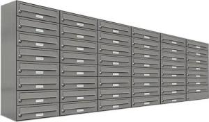 AL Briefkastensysteme Wandbriefkasten 47 Fach Premium Briefkasten A4 in RAL Farbe 9007 Aluminium Grau