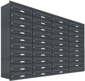 AL Briefkastensysteme Wandbriefkasten 39 Fach Premium Unterputz Briefkasten RAL 7016 Anthrazit wetterfest