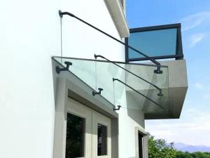 BuyLando.Shop Vordach BuyLando.Shop CL-Str7016 - 200x90cm VDB Glasvordach - Vordach - Pavill