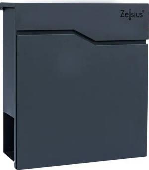 Zelsius Wandbriefkasten Briefkasten Wave mit Zeitungsfach, RAL7016 Anthrazit, Wandmontage, Integrierter Soft-Close Mechanismus, Absenkautomatik