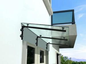 BuyLando.Shop Vordach BuyLando.Shop Glasvordach Klarglas 230x90cm 3L / 13.1mm VSG / Türvorda