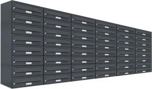 AL Briefkastensysteme Wandbriefkasten 48 Fach Premium Briefkasten A4 in RAL Farbe 7016 Anthrazit Grau