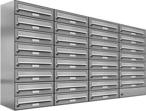 AL Briefkastensysteme Wandbriefkasten 31 Fach Premium Edelstahl Briefkasten Post A4 modern robustwetterfest
