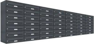 AL Briefkastensysteme Wandbriefkasten 49 Fach Premium Briefkasten A4 in RAL Farbe 7016 Anthrazit Grau