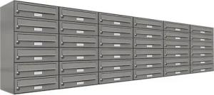 AL Briefkastensysteme Wandbriefkasten 36 Fach Premium Briefkasten A4 in RAL Farbe 9007 Aluminium Grau