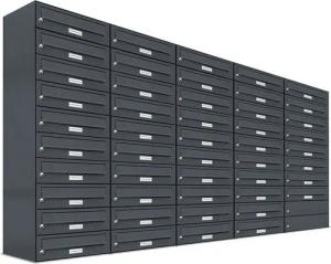 AL Briefkastensysteme Wandbriefkasten 48 Fach Premium Briefkasten A4 in RAL Farbe 7016 Anthrazit Grau