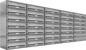 AL Briefkastensysteme Wandbriefkasten 33 Fach Premium Edelstahl Briefkasten Post A4 modern robustwetterfest