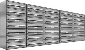 AL Briefkastensysteme Wandbriefkasten 34 Fach Premium Edelstahl Briefkasten Post A4 modern robustwetterfest