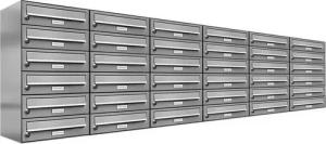 AL Briefkastensysteme Wandbriefkasten 36 Fach Premium Edelstahl Briefkasten Post A4 modern robustwetterfest