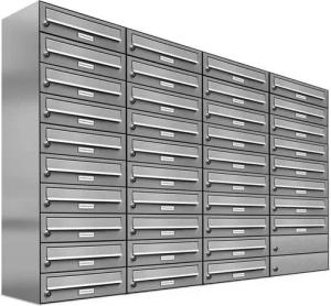 AL Briefkastensysteme Wandbriefkasten 38 Fach Premium Edelstahl Briefkasten Post A4 modern robustwetterfest