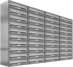 AL Briefkastensysteme Wandbriefkasten 40 Fach Premium Edelstahl Briefkasten Post A4 modern robustwetterfest