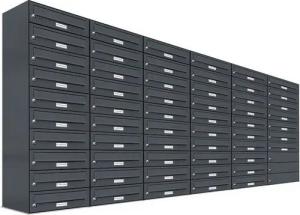 AL Briefkastensysteme Wandbriefkasten 57 Fach Premium Briefkasten A4 in RAL Farbe 7016 Anthrazit Grau
