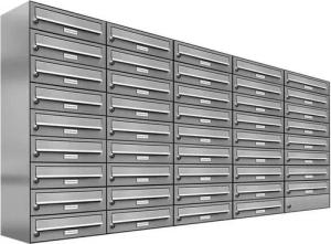 AL Briefkastensysteme Wandbriefkasten 44 Fach Premium Edelstahl Briefkasten Post A4 modern robustwetterfest