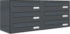 AL Briefkastensysteme Durchwurfbriefkasten 6 Fach Premium Briefkasten A4 in RAL 7016 Anthrazit Grau wetterfest