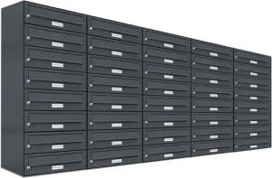 AL Briefkastensysteme Wandbriefkasten 40 Fach Premium Briefkasten A4 in RAL Farbe 7016 Anthrazit Grau