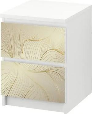 MyMaxxi Möbelfolie Kommodenaufkleber Malm Wellen Linien gold Klebefolie Möbelfolie Folie