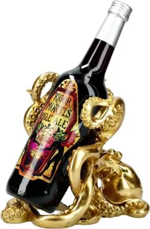 Figuren Shop GmbH Flaschenhalter Flaschenhalter - Krake goldfarben - Tierdekoration