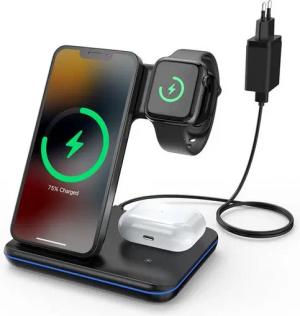 Homevibes 3 in 1 Ladestation für Handy, Smartwatch und AirPods Ladestation