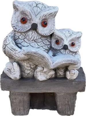 Stone and Style Gartenfigur Steinfigur Lese Eulchen Eulen Eule Gartenfigur frostfest