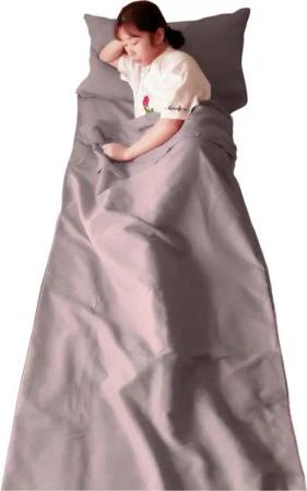 Refttenw Hüttenschlafsack Reiseschlafsack Leichter Schlafsack mit Kissenbezug 115x210cm, für Camping, Hotel & Wandern
