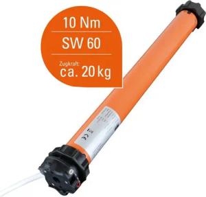 WIR elektronik Rollladenmotor eRohrmotor Standard mechanisch, für 60er-Achtkantwelle, inkl. Motorlager, Zugkraft: 10, 20 oder 50 Nm