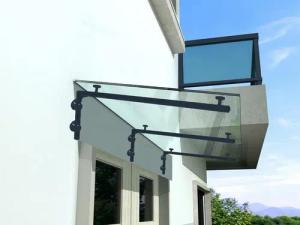 BuyLando.Shop Vordach BuyLando.Shop CL-L7016 - 200x90cm VDB Glasvordach - Vordach - Pavillio