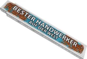 speecheese Zollstock Bester Handwerker auf der Welt Meterstab aus Holz mit Backstein-Motiv
