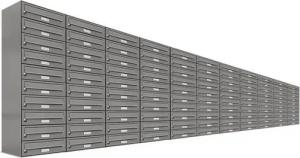 AL Briefkastensysteme Wandbriefkasten 110 Fach Premium Briefkasten A4 in RAL Farbe 9007 Aluminium Grau