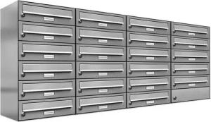 AL Briefkastensysteme Wandbriefkasten 23 Fach Premium Edelstahl Briefkasten Post A4 modern robustwetterfest