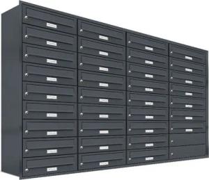 AL Briefkastensysteme Wandbriefkasten 34 Fach Premium Unterputz Briefkasten RAL 7016 Anthrazit wetterfest