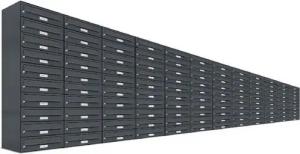 AL Briefkastensysteme Wandbriefkasten 120 Fach Premium Briefkasten A4 in RAL Farbe 7016 Anthrazit Grau