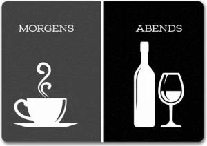 speecheese Fußmatte Morgens Kaffee abends Wein Fußmatte randlos mit und Motiv