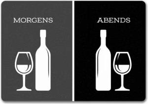speecheese Fußmatte Morgens Wein abends Fußmatte randlos mit Motiv