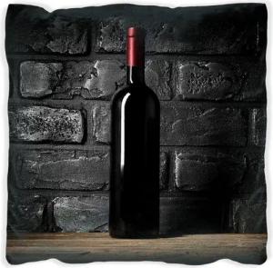 Wallario Dekokissen Rotwein-Flasche am Abend, handgenäht