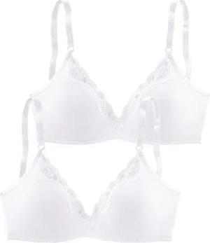 petite fleur Bralette-BH (Packung, 2 Stück) ohne Bügel aus Baumwolle mit Spitze
