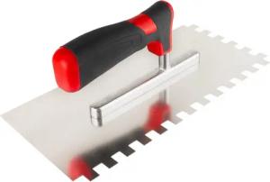 Prima-Online Zahnkelle Zahnkelle zum Verlegen Zahnspachtel Edelstahlkelle Ergonomisch Griff (Zahnkelle 10x10-St)