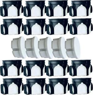 DICHTEL Steckdosenblende Unterputz Gerätedose WINDDICHT SK08 Ø60x46mm flach grau, (21 tlg)