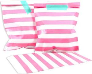 Frau WUNDERVoll Papierdekoration 25 Papiertüten - pinke Streifen