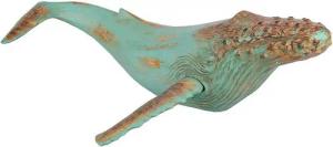 MichaelNoll Dekofigur Wal Walfisch Dekofigur Polyresin Holz-Optik - 87,5 x 52 x 22,8 cm
