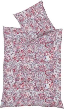 fleuresse Bettwäsche Fleuresse Mako-Satin Bettwäsche 155x220 Paisley blau rot weiß 114296-1, Mako-Satin, 2 teilig