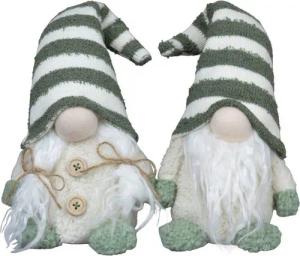 Christmas Paradise Weihnachtsfigur Wichtel 21cm (35cm) sitzend (Dekofiguren, 2 St., im Set), Gnom Pärchen, Weihnachten, grün-beige