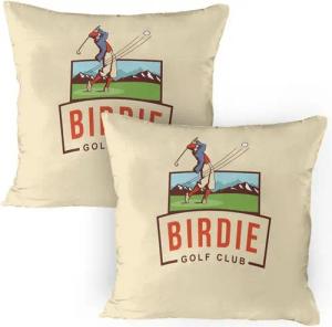 Abakuhaus Kissenbezüge Dekorativer Quadratisch Gedruckter Kissenbezug, (2 Stück), Golf Birdie Golf Club Werbung