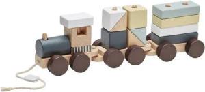 Kids Concept Nachziehtier Spielzug mit Holzklötzen Edvin