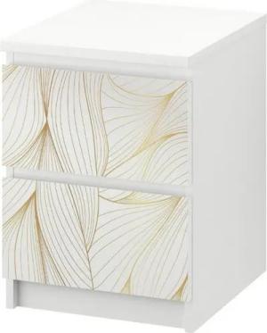 MyMaxxi Möbelfolie Kommodenaufkleber Malm Gold hängende Blätter Klebefolie Möbelfolie